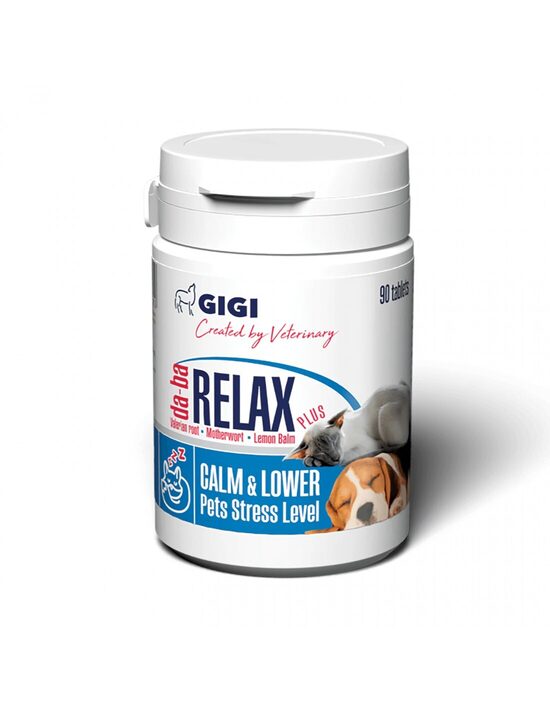 Papildbarība suņiem un kaķiem GiGi - da-ba RELAX Plus | Suņu un kaķu nomierinošās tabletes, 90Tab