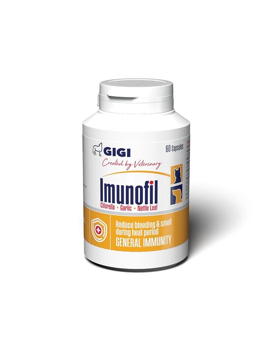Papildbarība suņiem un kaķiem GiGi - Imunofil, suņa un kaķa imunitātei , 30Tab