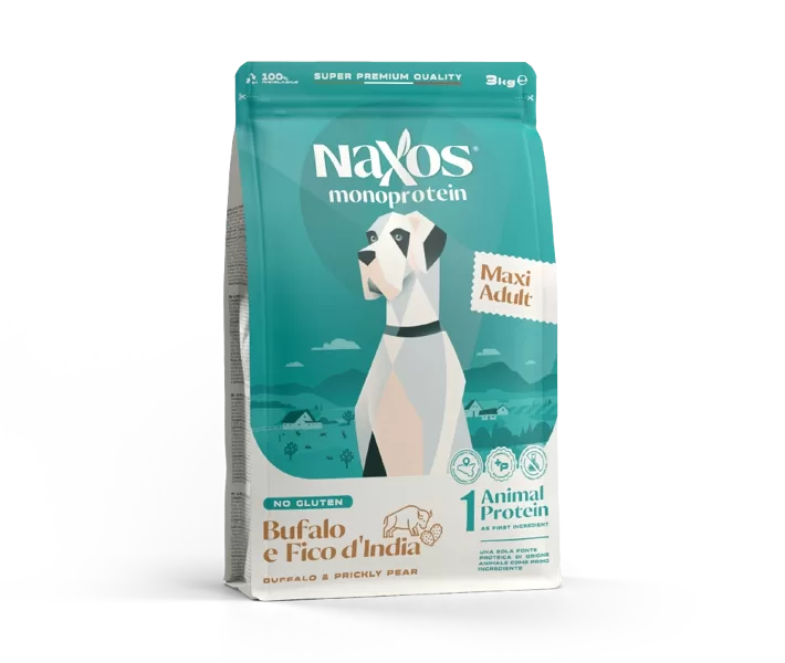 NAXOS ADULT MAXI Superpremium, monoprotein, glutenfree Lielo šķirņu suņu barība ar Bifeļa gaļu un opuncijām(kaktusu augļi) 12 Kg