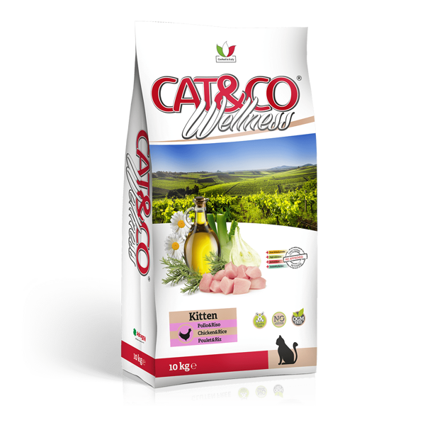 CAT&CO WELLNESS KITTEN Kaķēniem ar Vistu un rīsiem 1.5 Kg